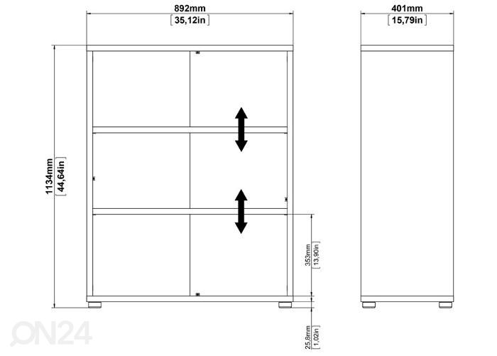 Kontorikapp Prima 89cm suurendatud