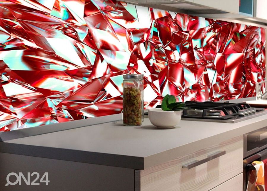 Köögi tagasein Red 180x60 cm suurendatud