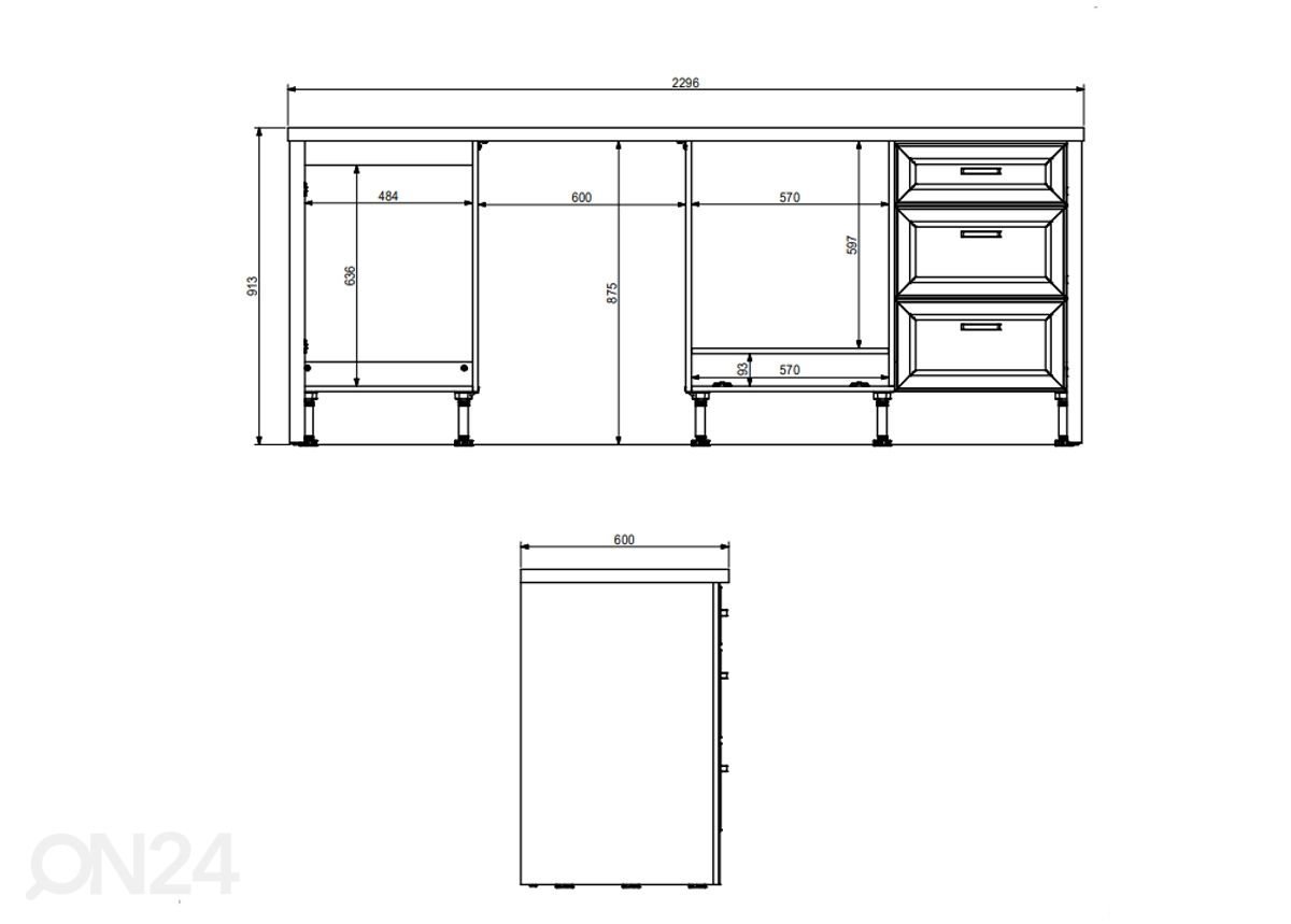 Köögimööbel 230 cm suurendatud