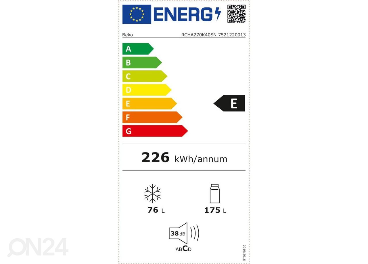 Külmik Beko RCHA270K40SN suurendatud