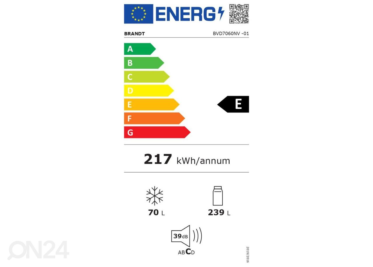 Külmik Brandt BVD7060NV suurendatud