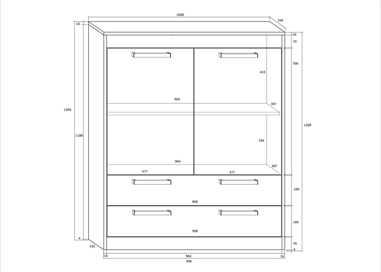 Kummut 100 cm suurendatud