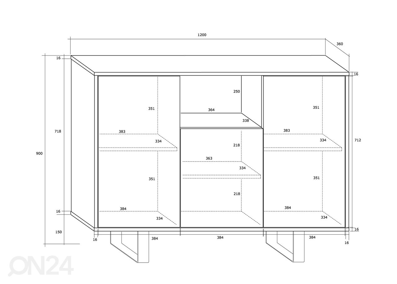 Kummut 120 cm suurendatud