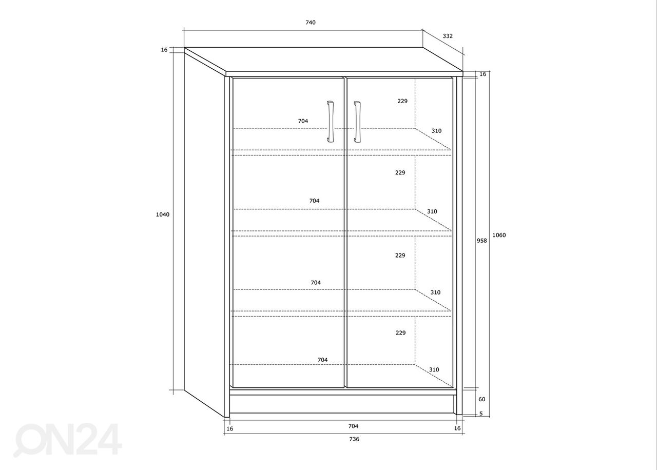 Kummut 74 cm suurendatud