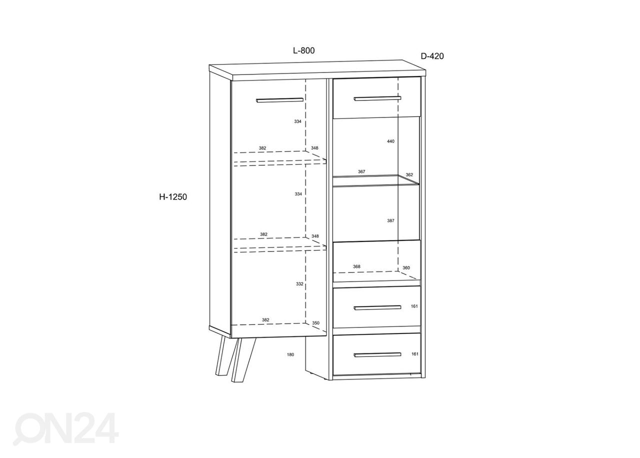 Kummut 80 cm suurendatud