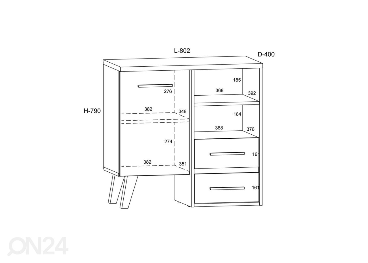 Kummut 80 cm suurendatud