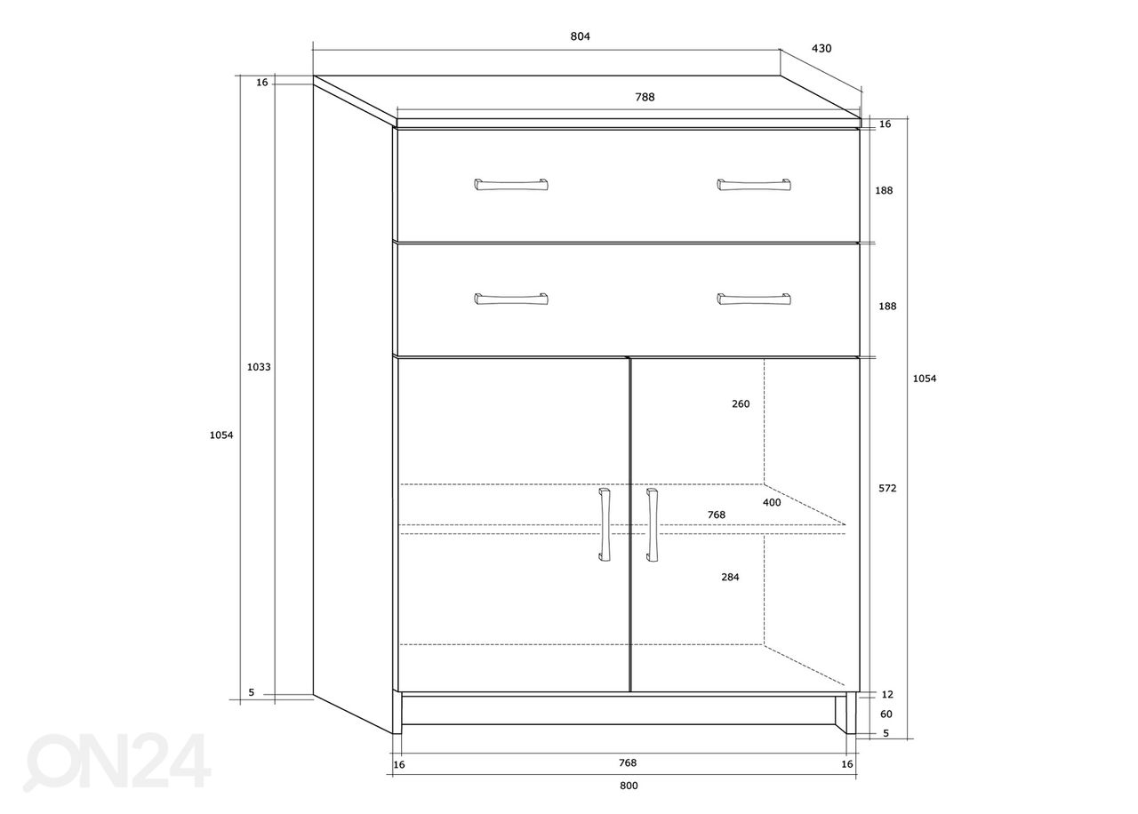 Kummut 81 cm suurendatud