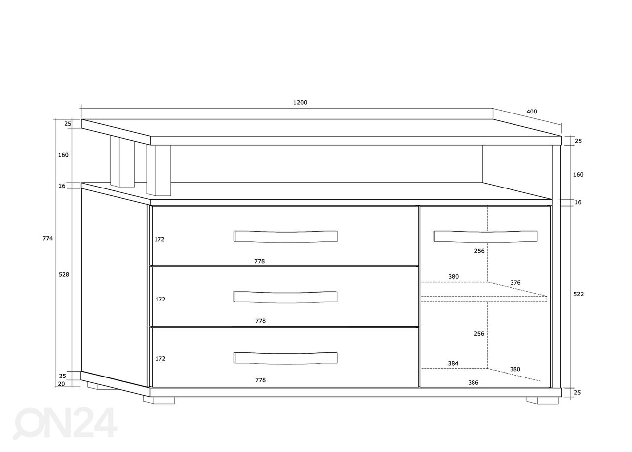 Kummut Cloghroe 120 cm suurendatud