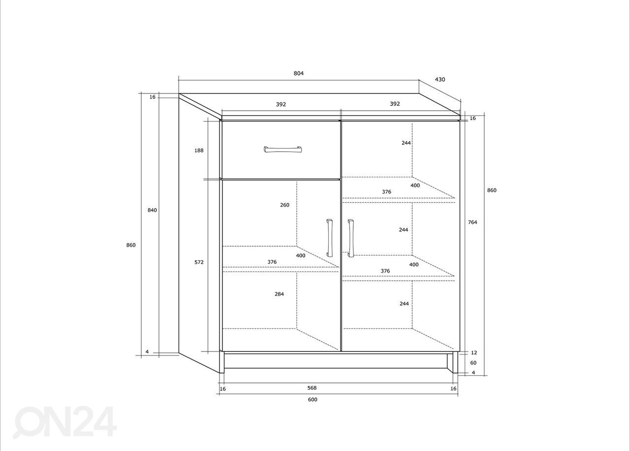 Kummut Drimo 80 cm suurendatud