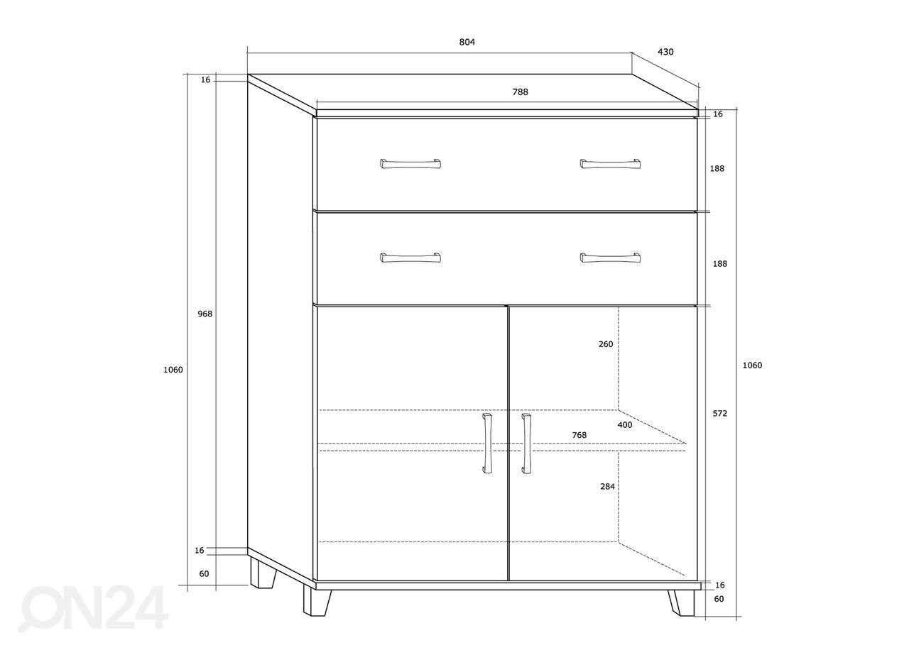 Kummut Drimo 81 cm suurendatud