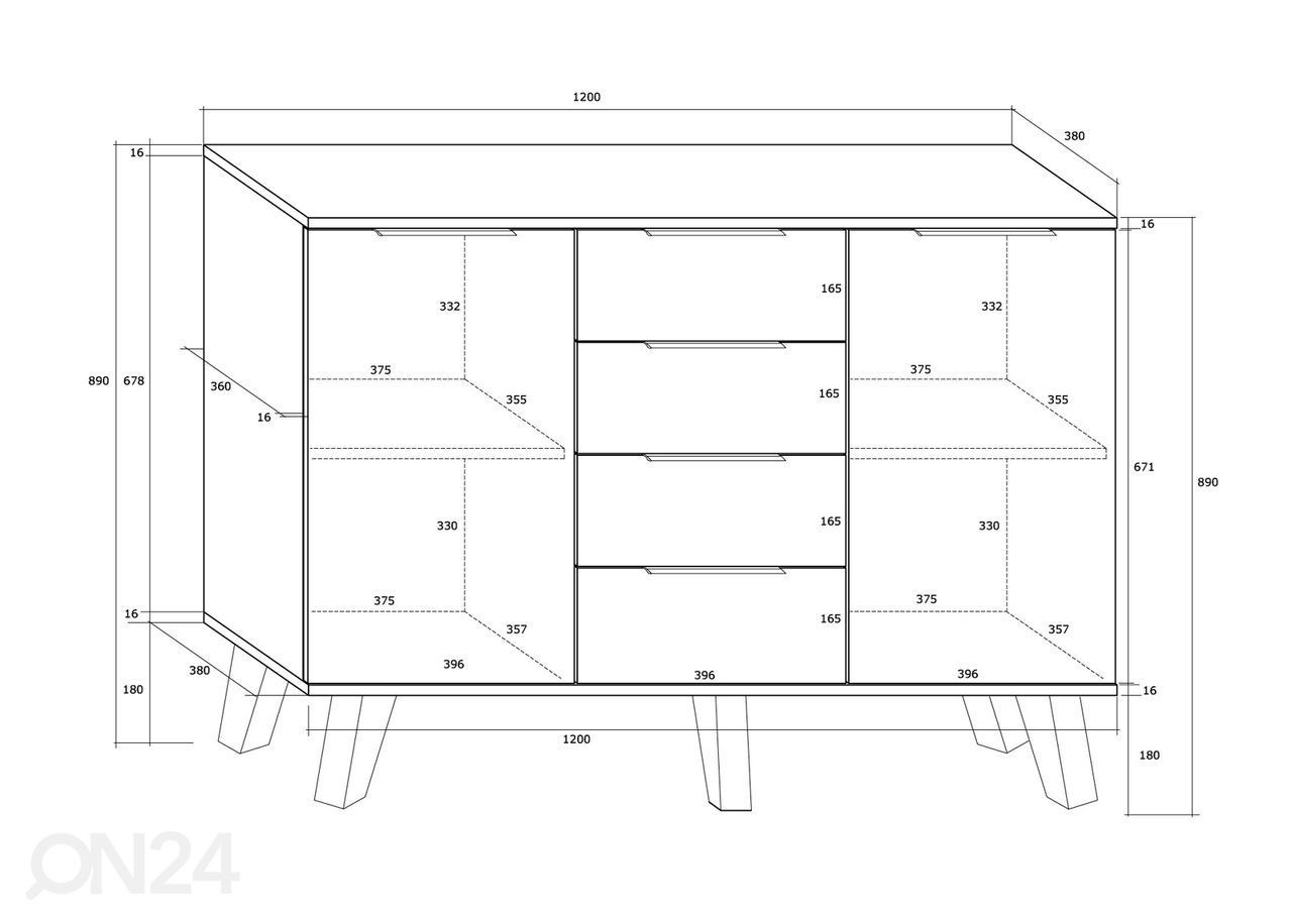 Kummut Kilty 120 cm suurendatud