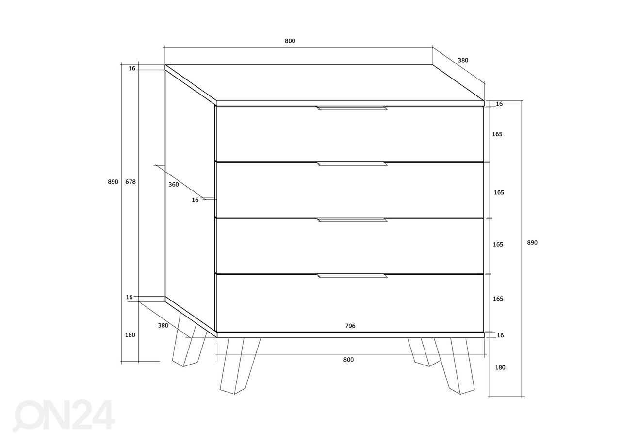 Kummut Kilty 80 cm suurendatud