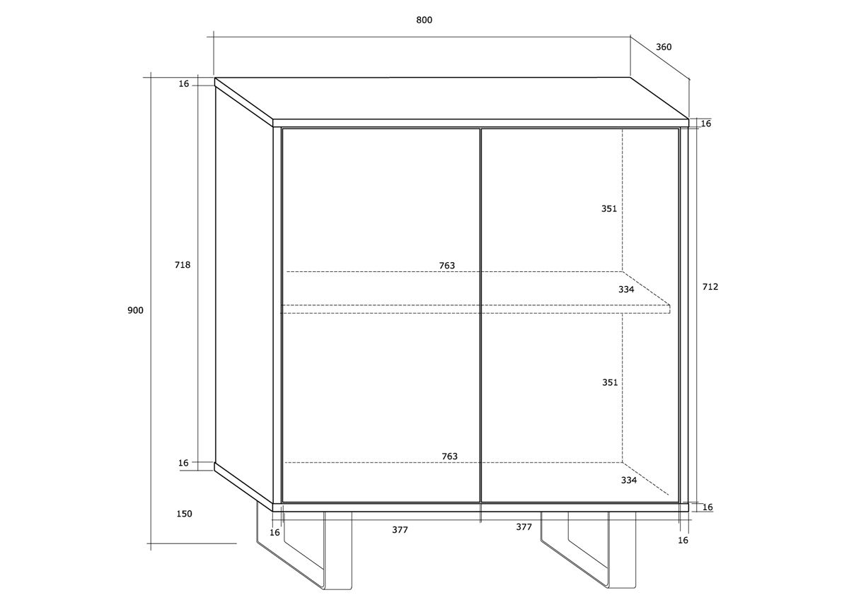 Kummut Rossca 80 cm suurendatud