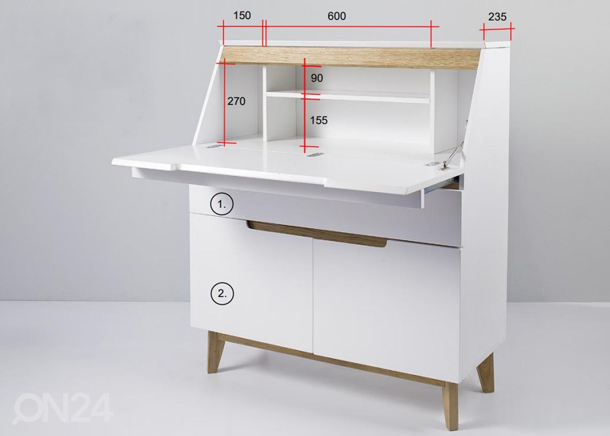 Kummut-sekretär kapp Cervo 97cm suurendatud