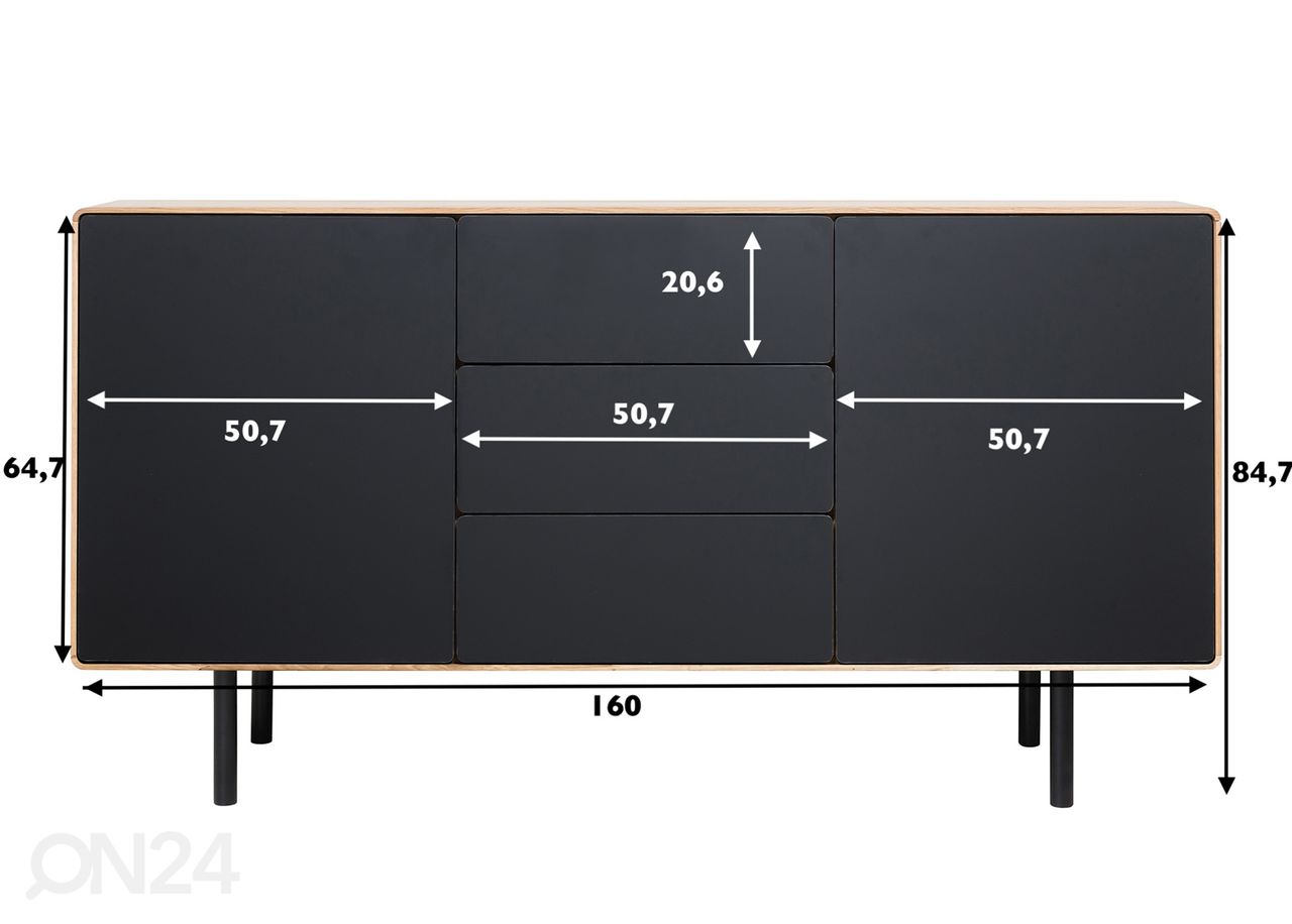 Kummut Tokyo 160 cm suurendatud