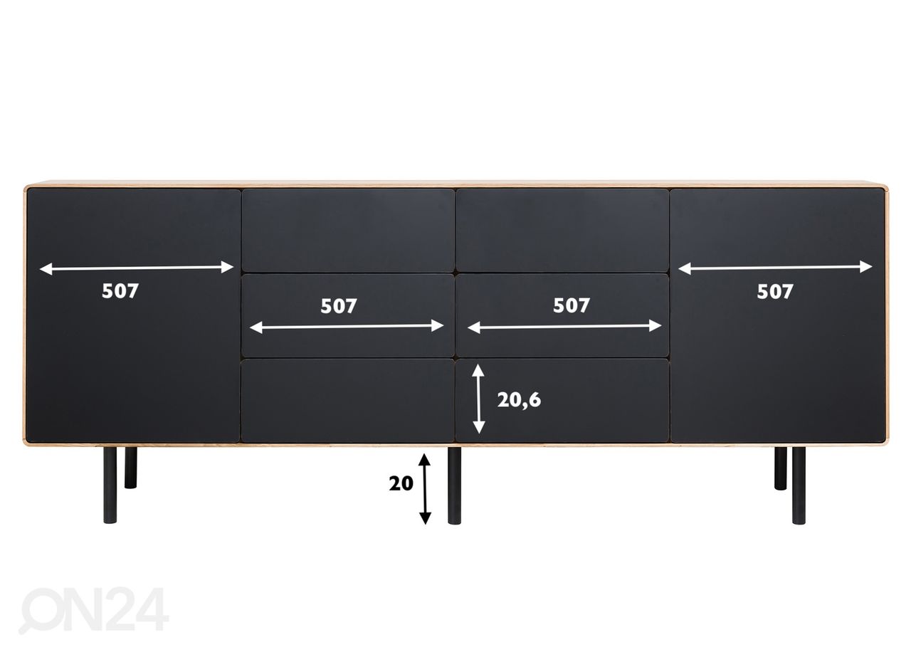 Kummut Tokyo 213 cm suurendatud