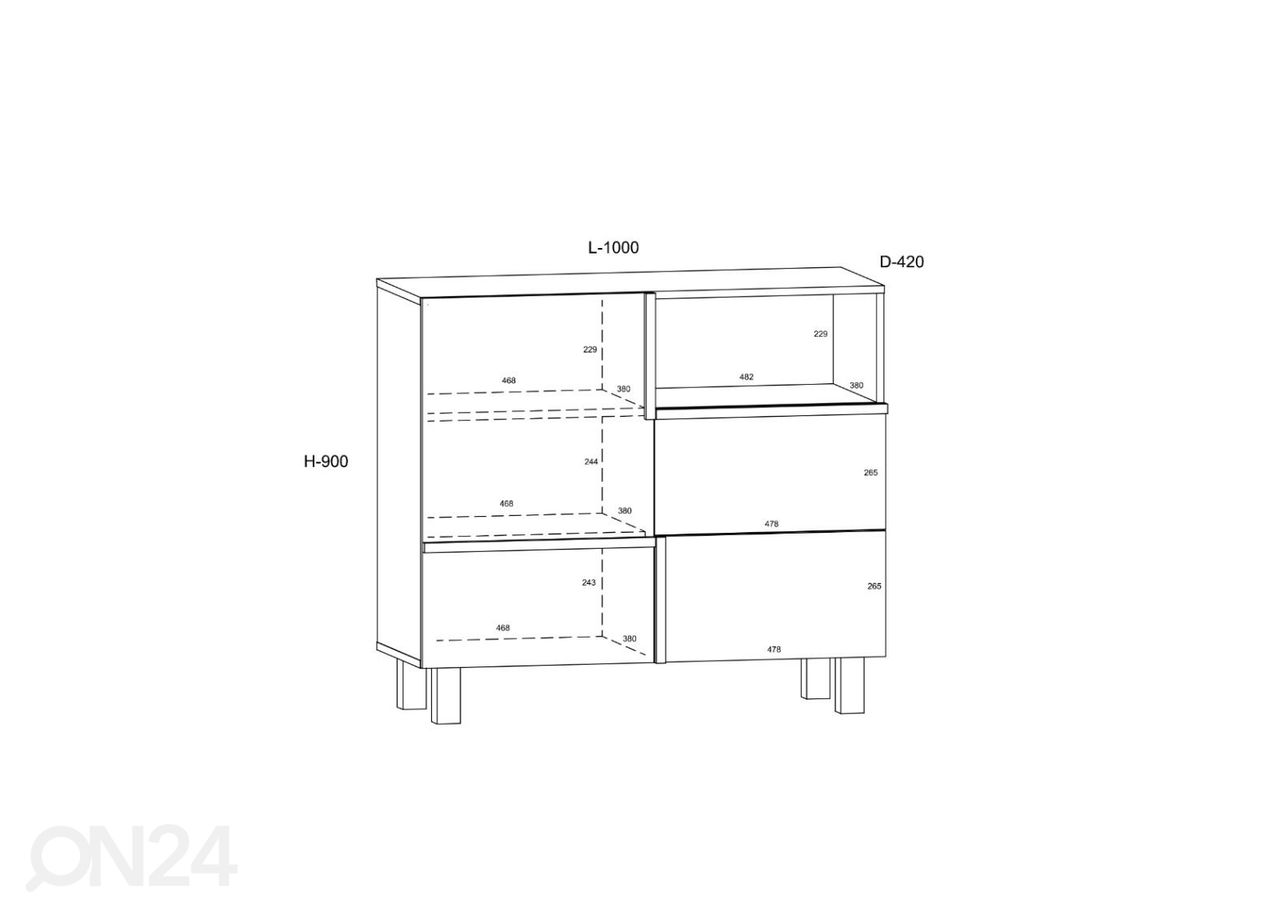 Kummut Youghal 100 cm suurendatud