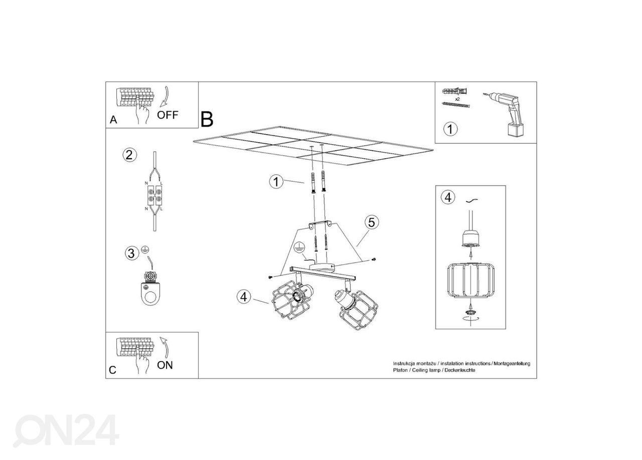 Laelamp Belluci 2, valge suurendatud