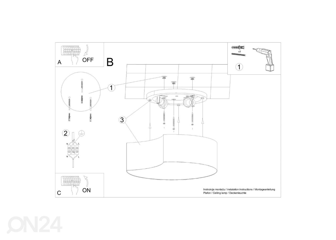 Laelamp Circle 1, valge suurendatud