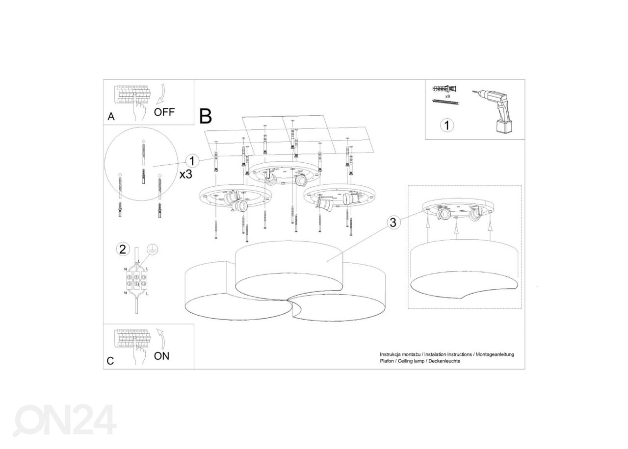 Laelamp Circle 3B, valge suurendatud