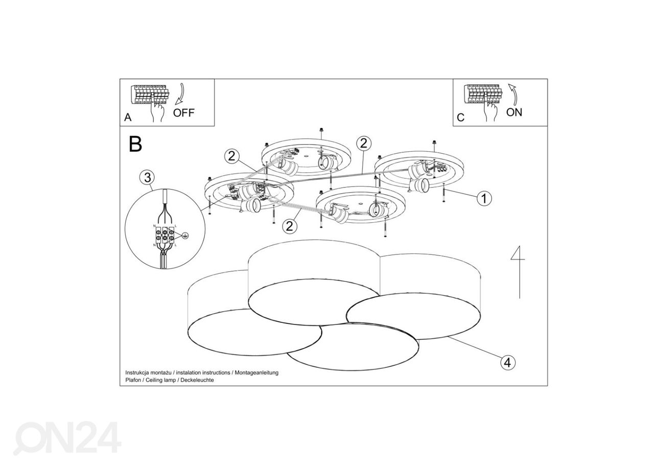 Laelamp Circle 4, valge suurendatud