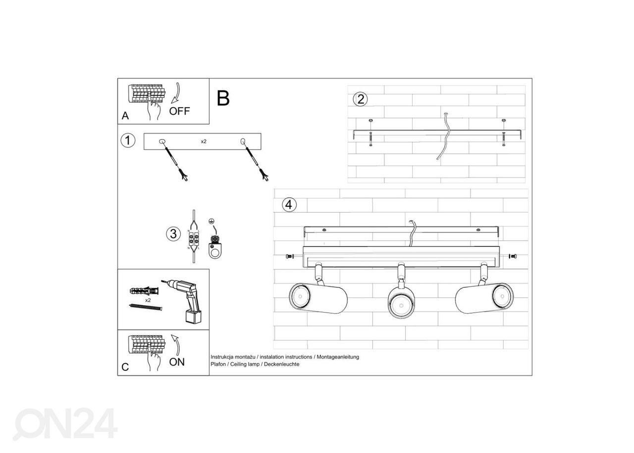 Laelamp Direzione 3, valge suurendatud