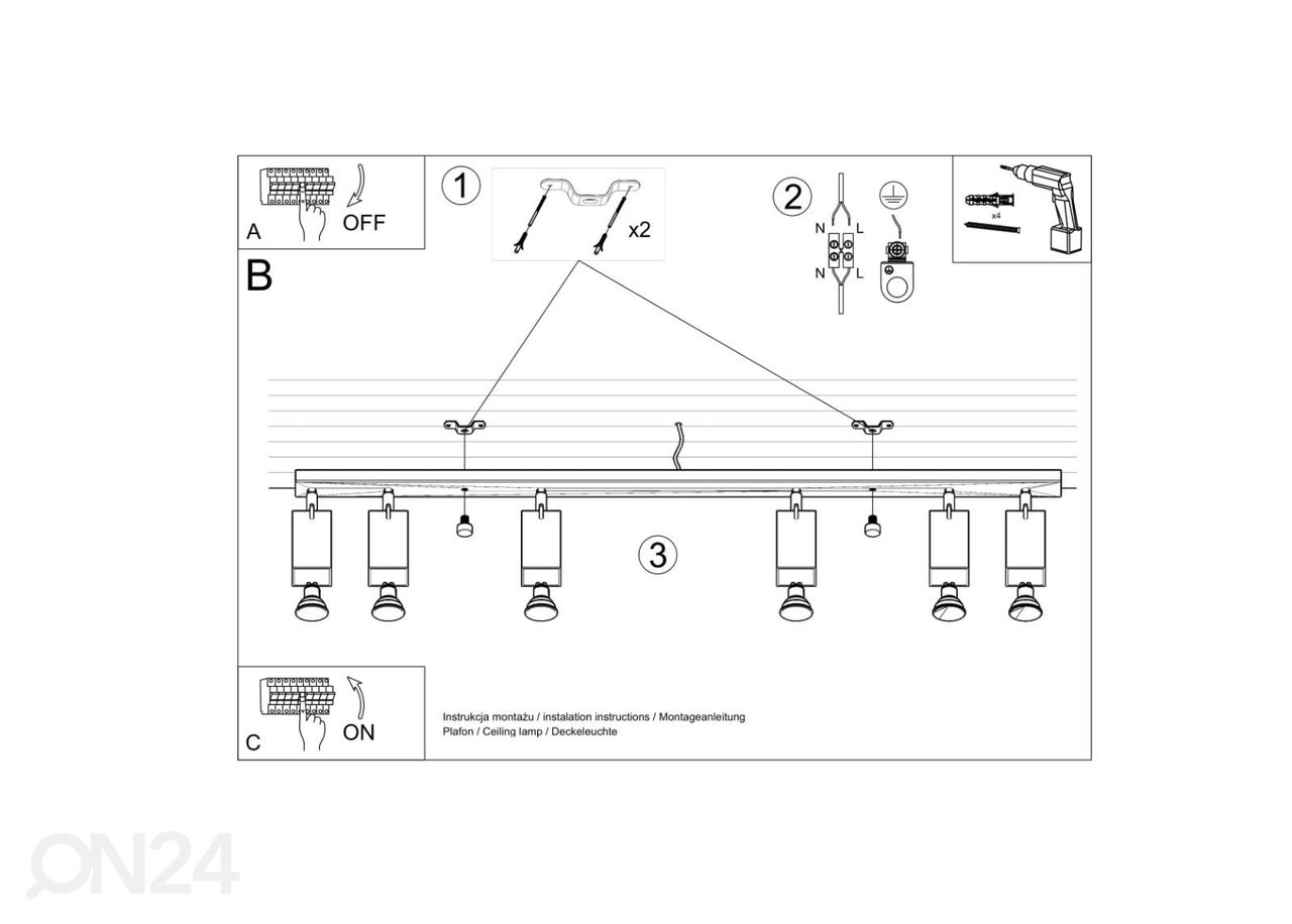 Laelamp Merida 6L, must suurendatud