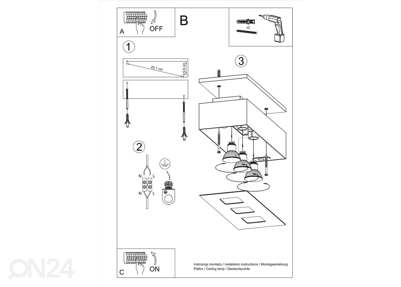 Laelamp Mono 3, must suurendatud