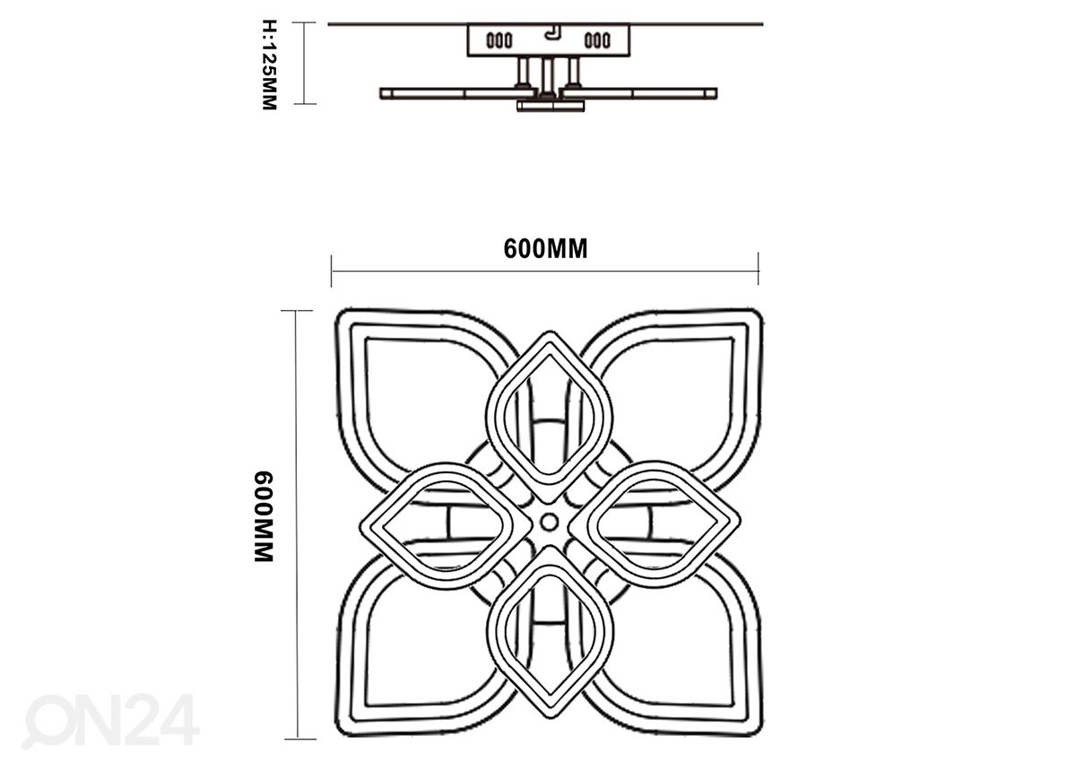 Laevalgusti puldiga Motif LED, must suurendatud