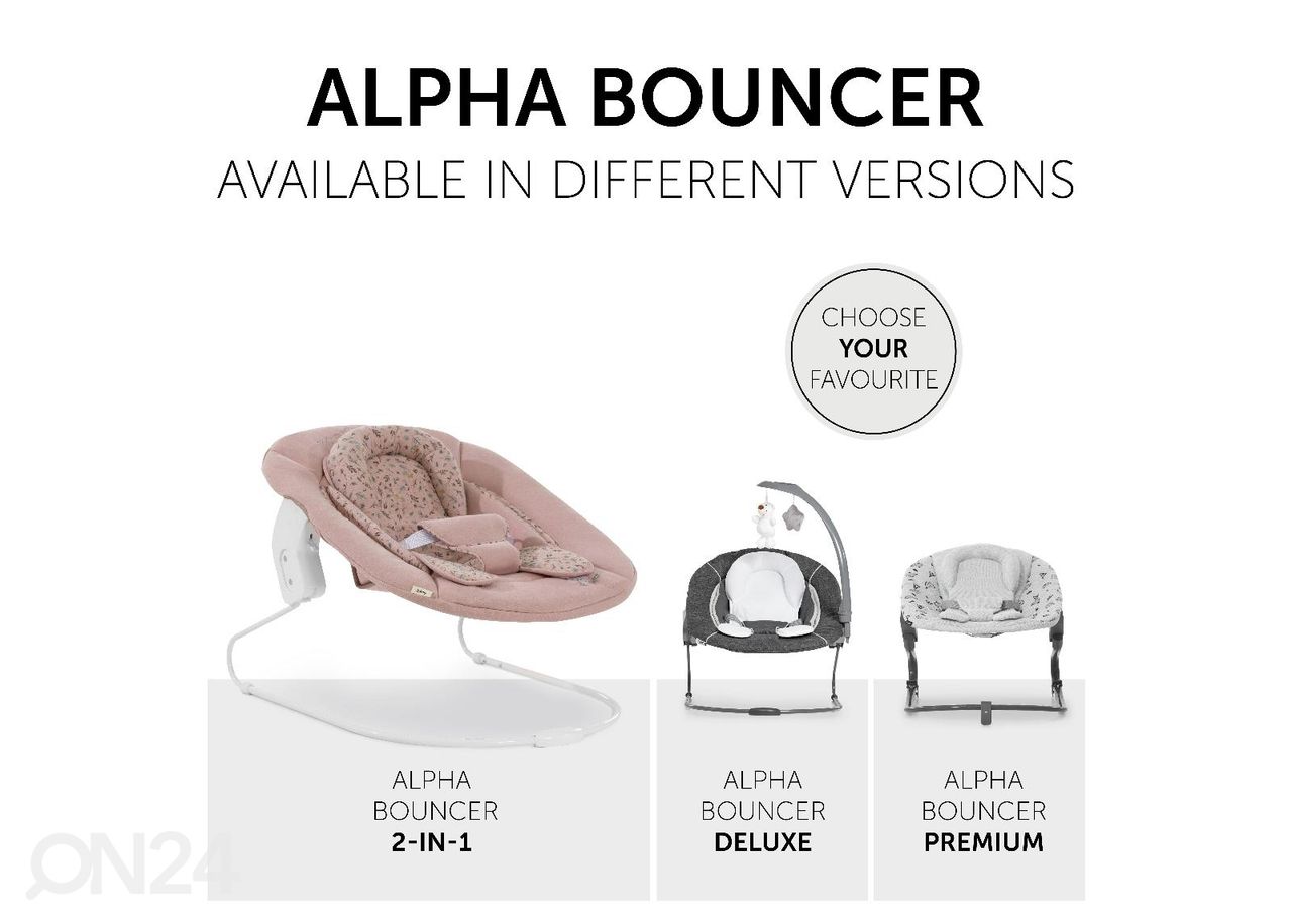 Lamamistool Hauck Disney Alpha Bouncer 2in1 Bambi roosa suurendatud