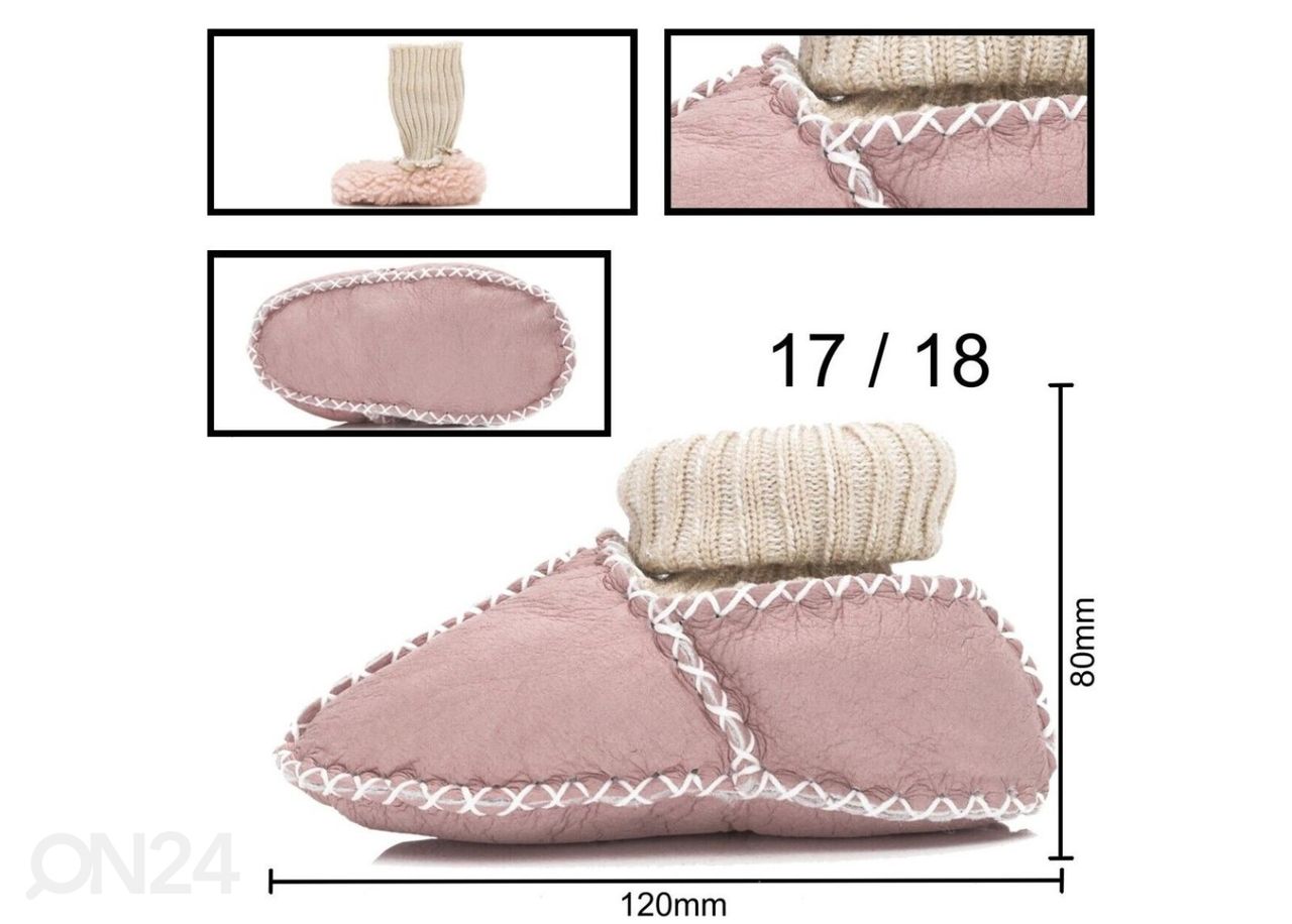 Lambanahast jalanõud Fillikid roosa 17/18 suurendatud