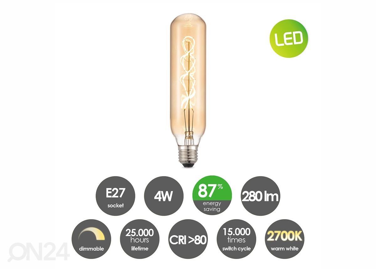 LED-pirn Deco Tube, E27, 5 W suurendatud