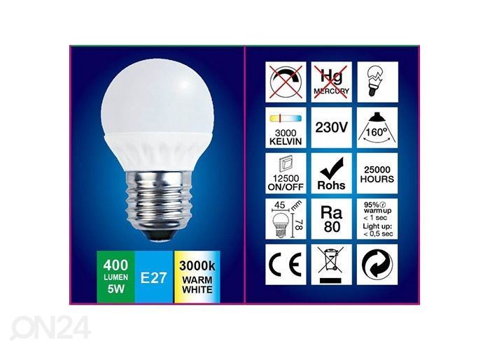 LED pirn E27 5 W 4 tk suurendatud