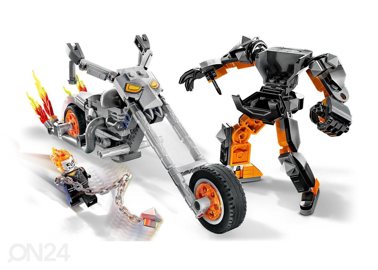 LEGO Super Heroes Ghost Rideri robot ja mootorratas suurendatud