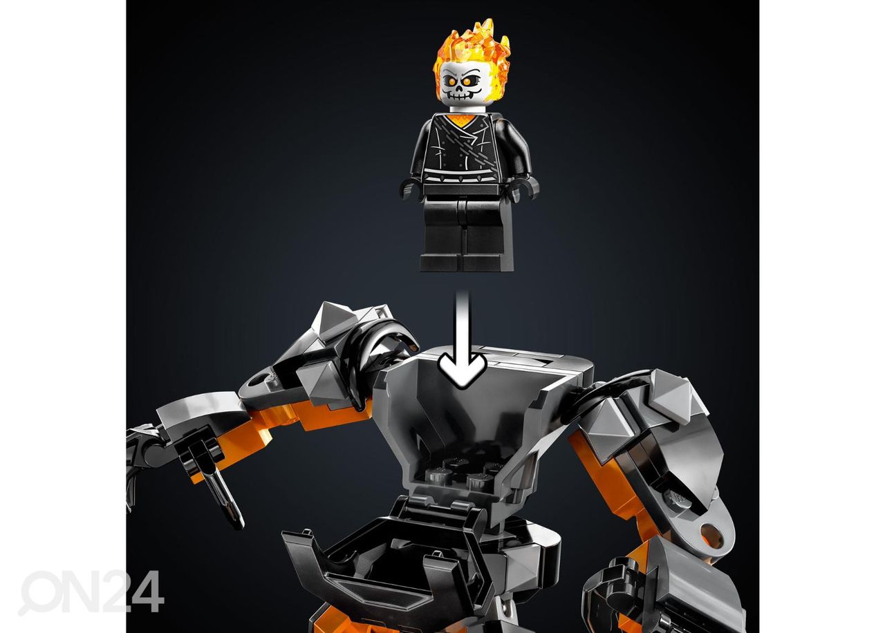 LEGO Super Heroes Ghost Rideri robot ja mootorratas suurendatud