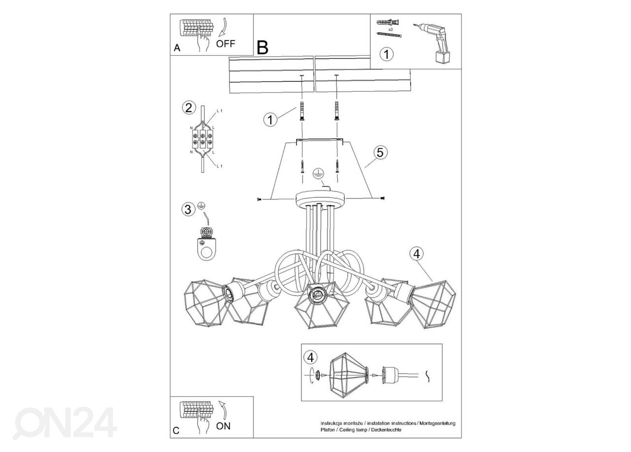 Lühter Artemis 5S, must suurendatud