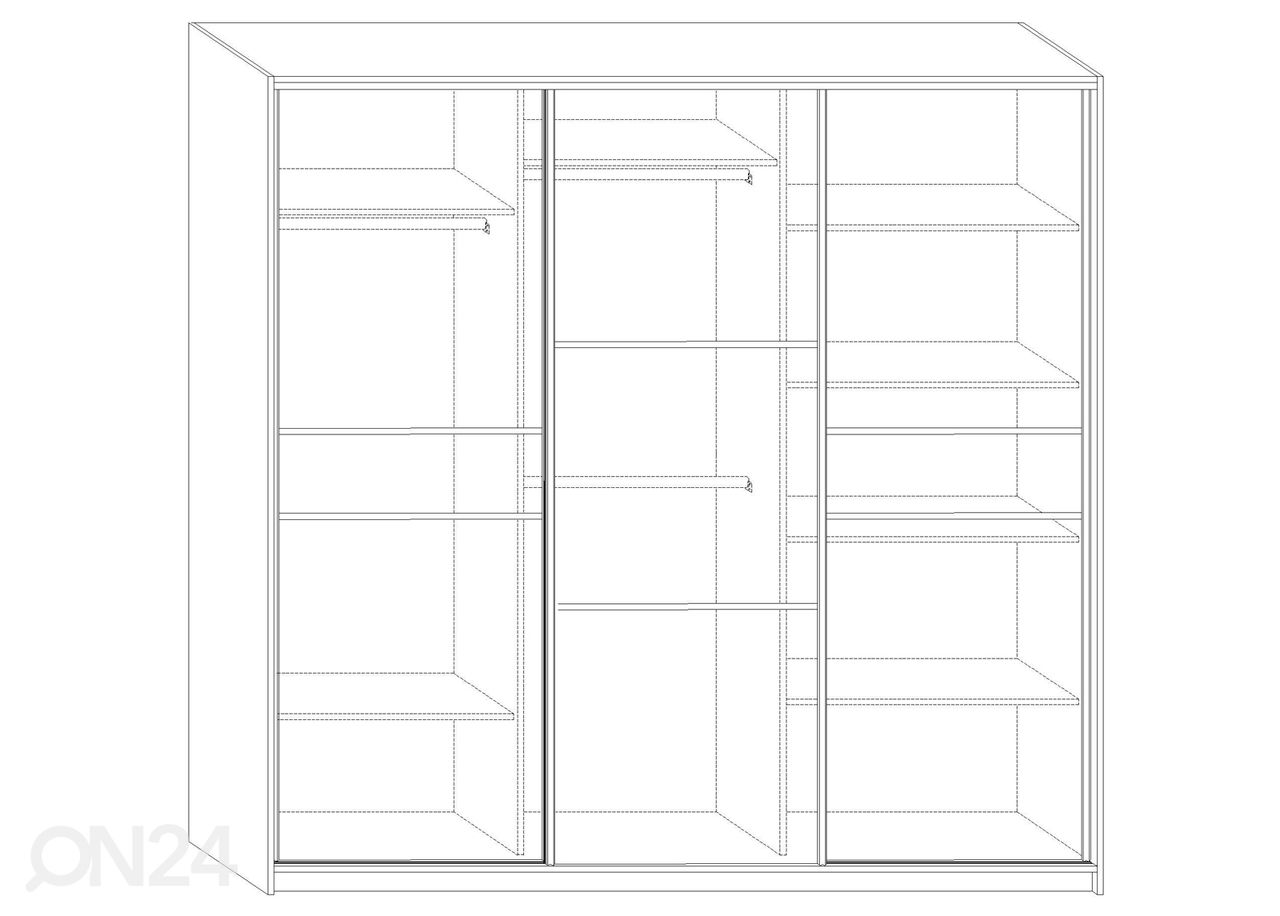 Lükandustega riidekapp 220 cm suurendatud