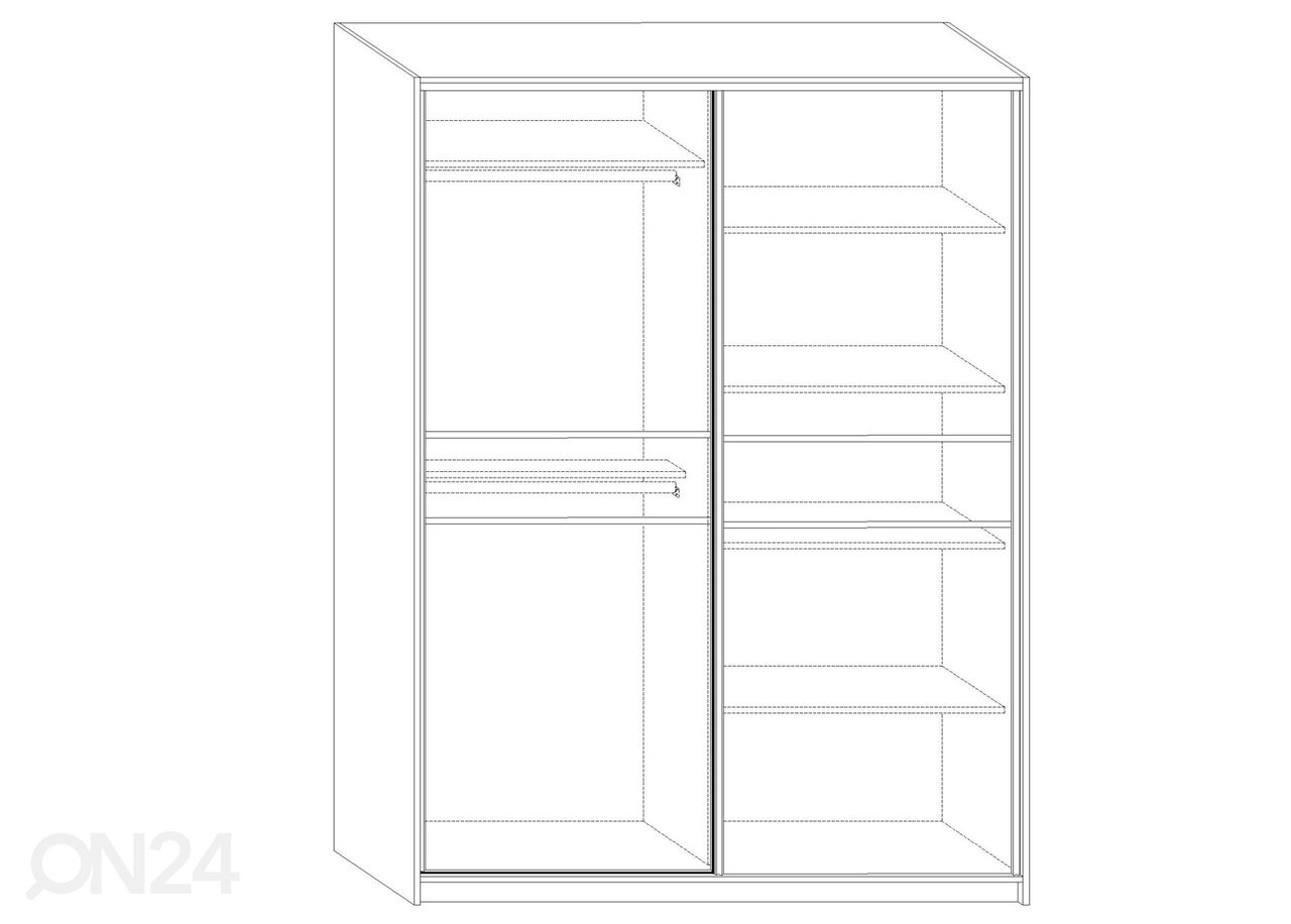 Lükandustega riidekapp Durrus 160 cm suurendatud