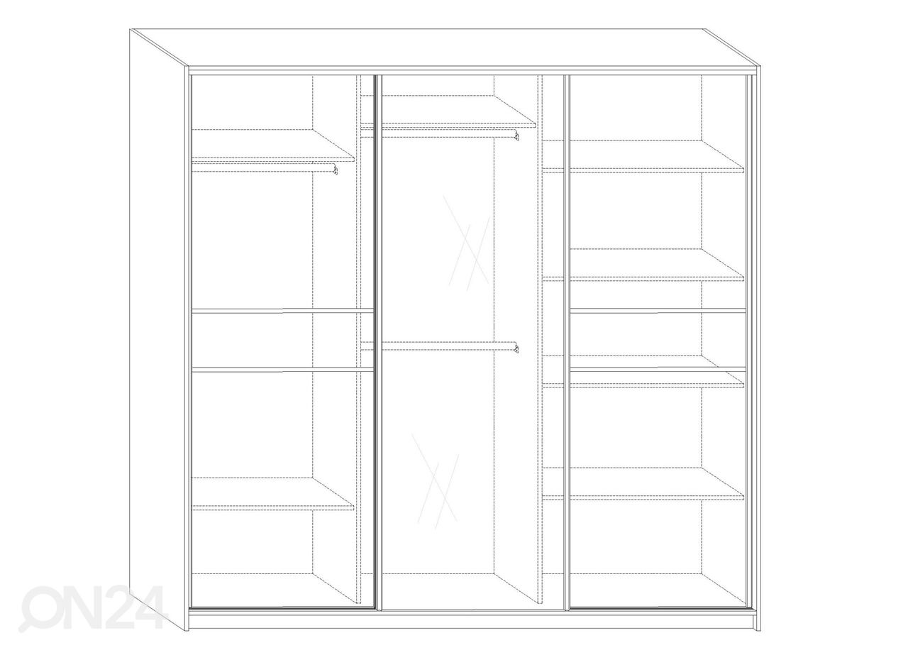 Lükandustega riidekapp Durrus 220 cm suurendatud