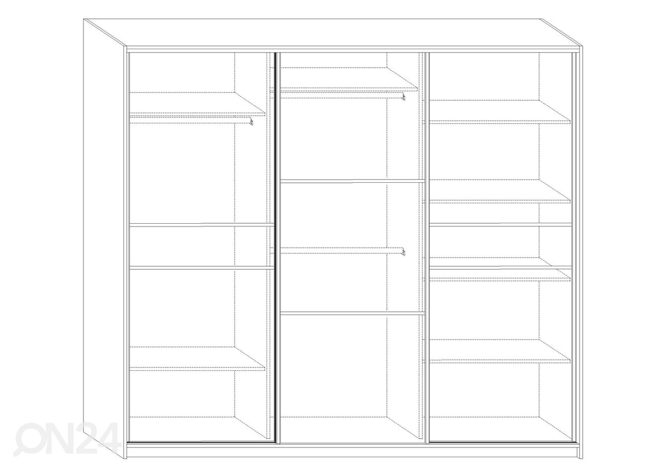 Lükandustega riidekapp Durrus 240 cm suurendatud