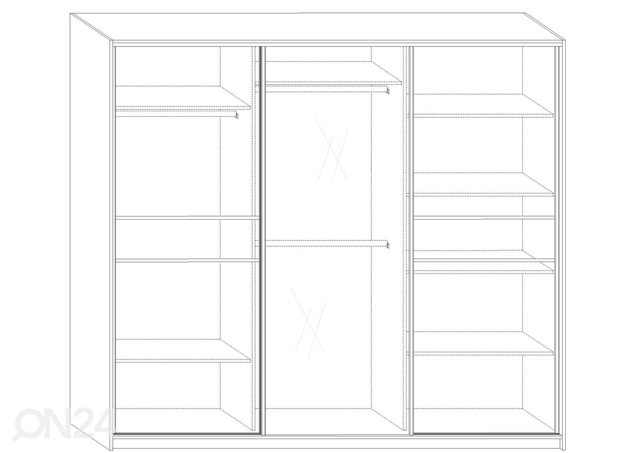 Lükandustega riidekapp Durrus 240 cm suurendatud