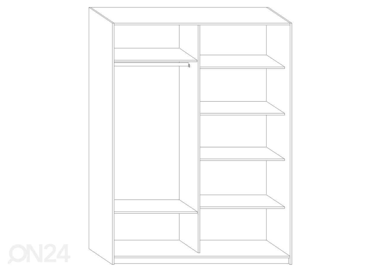 Lükandustega riidekapp Durrus II 160 cm suurendatud