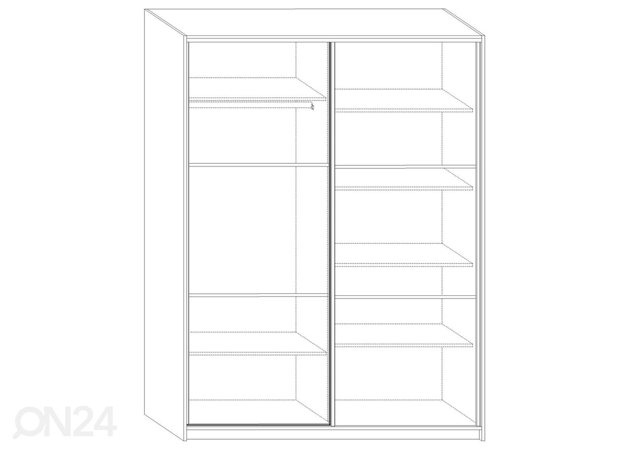 Lükandustega riidekapp Durrus II 160 cm suurendatud