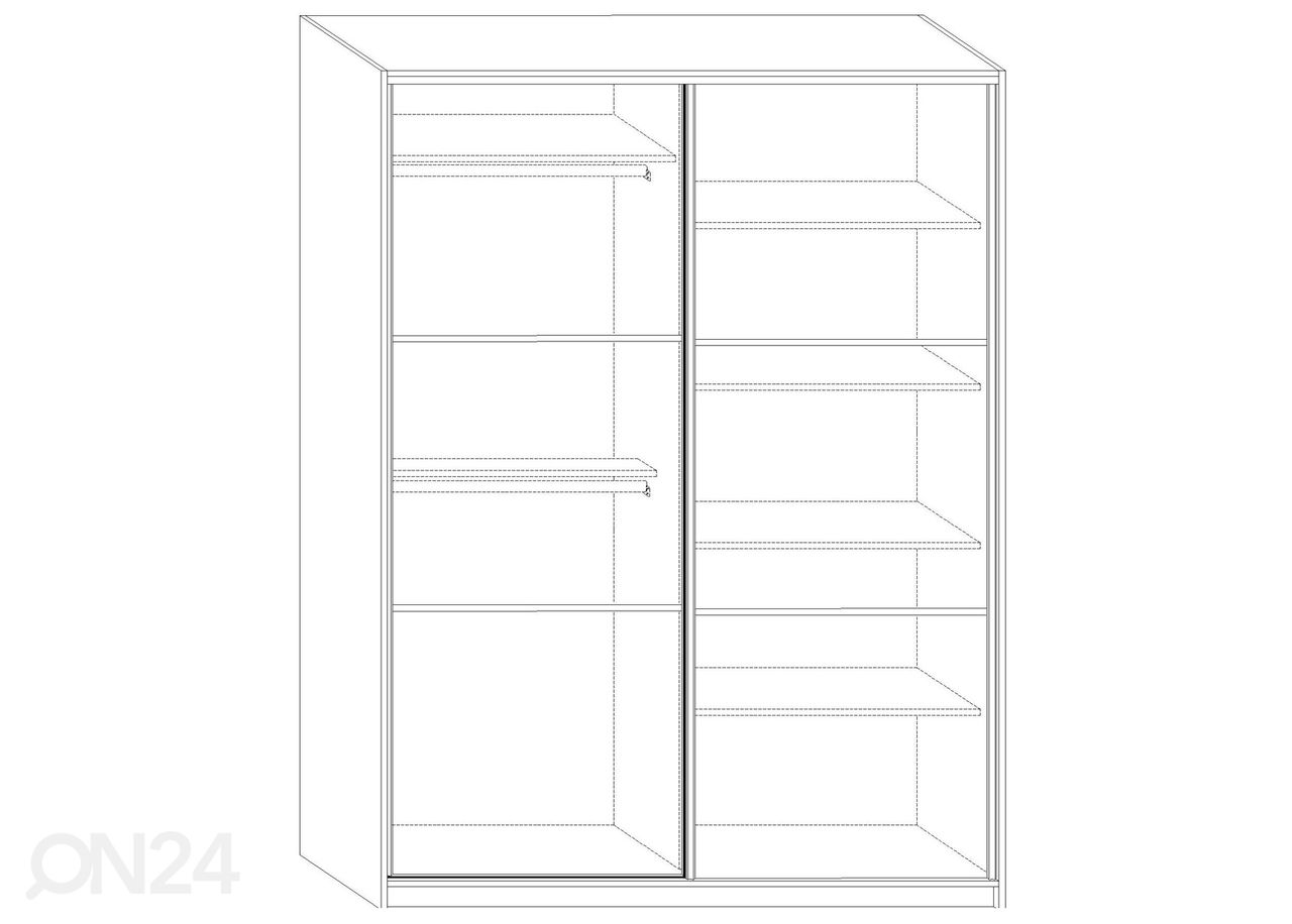 Lükandustega riidekapp Durrus II 160 cm suurendatud