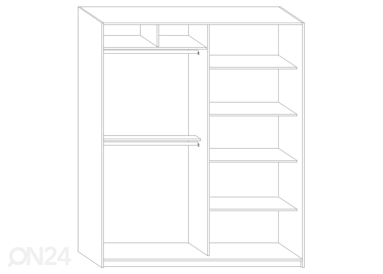 Lükandustega riidekapp Durrus II 180 cm suurendatud