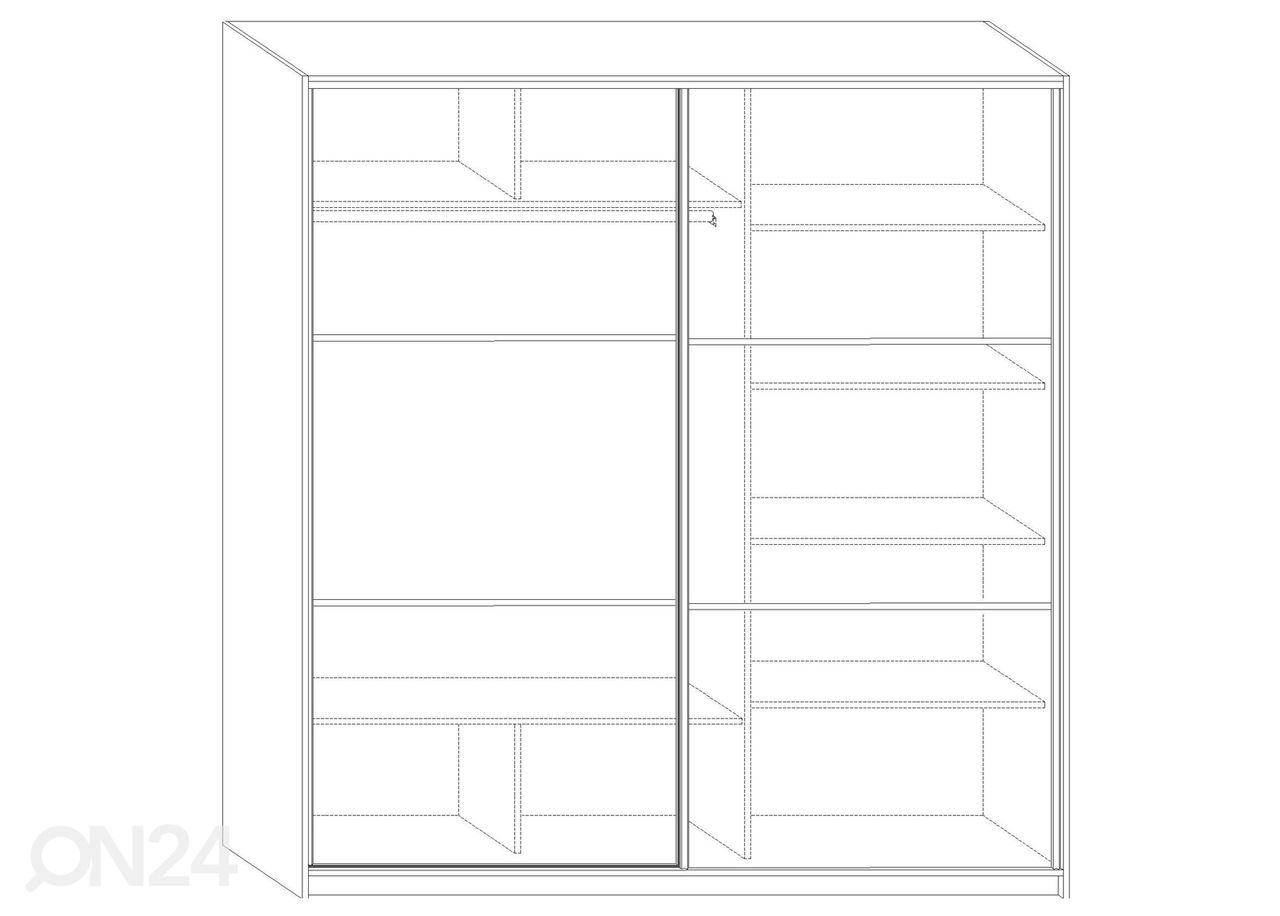 Lükandustega riidekapp Durrus II 200 cm suurendatud