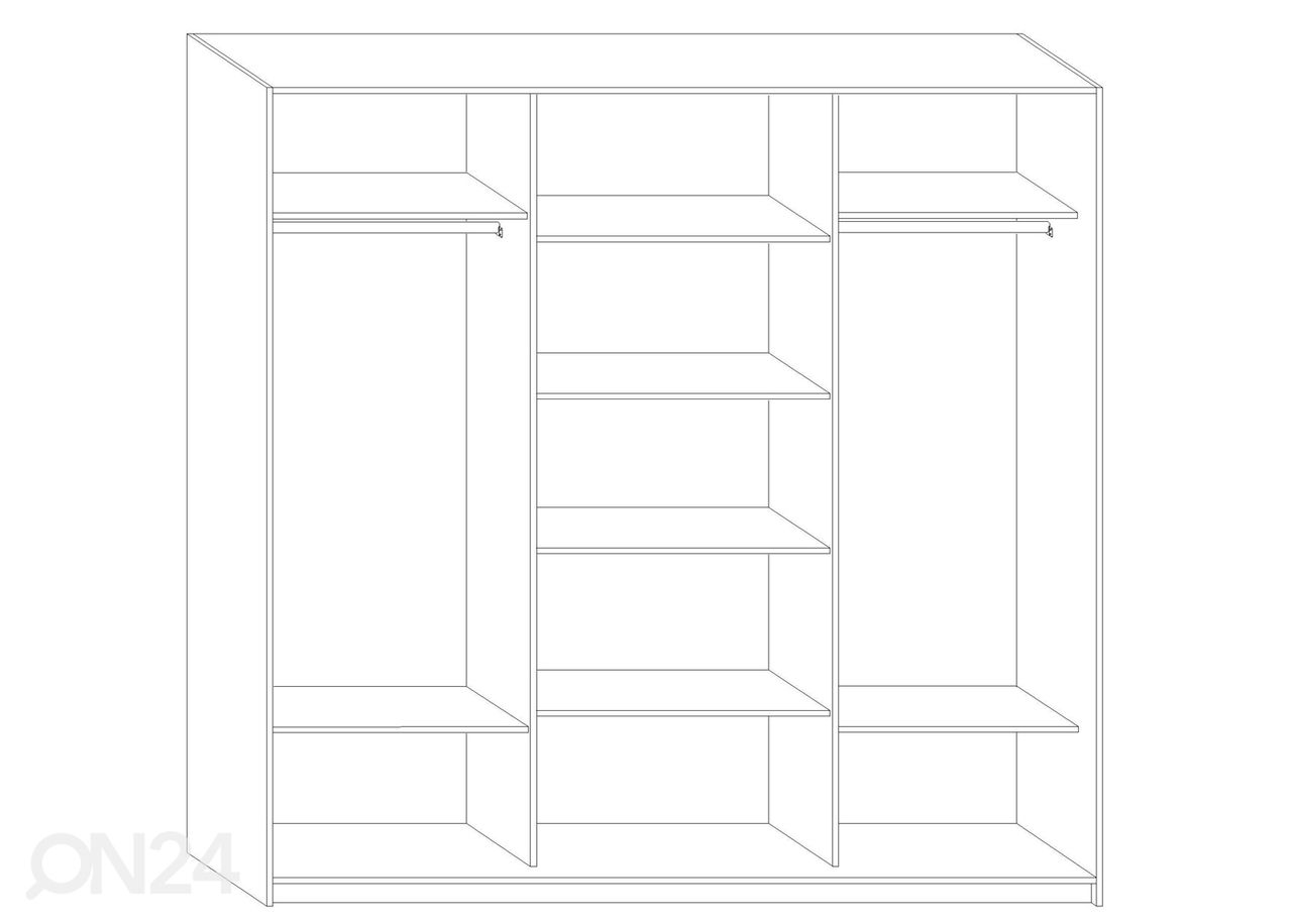 Lükandustega riidekapp Durrus II 220 cm suurendatud