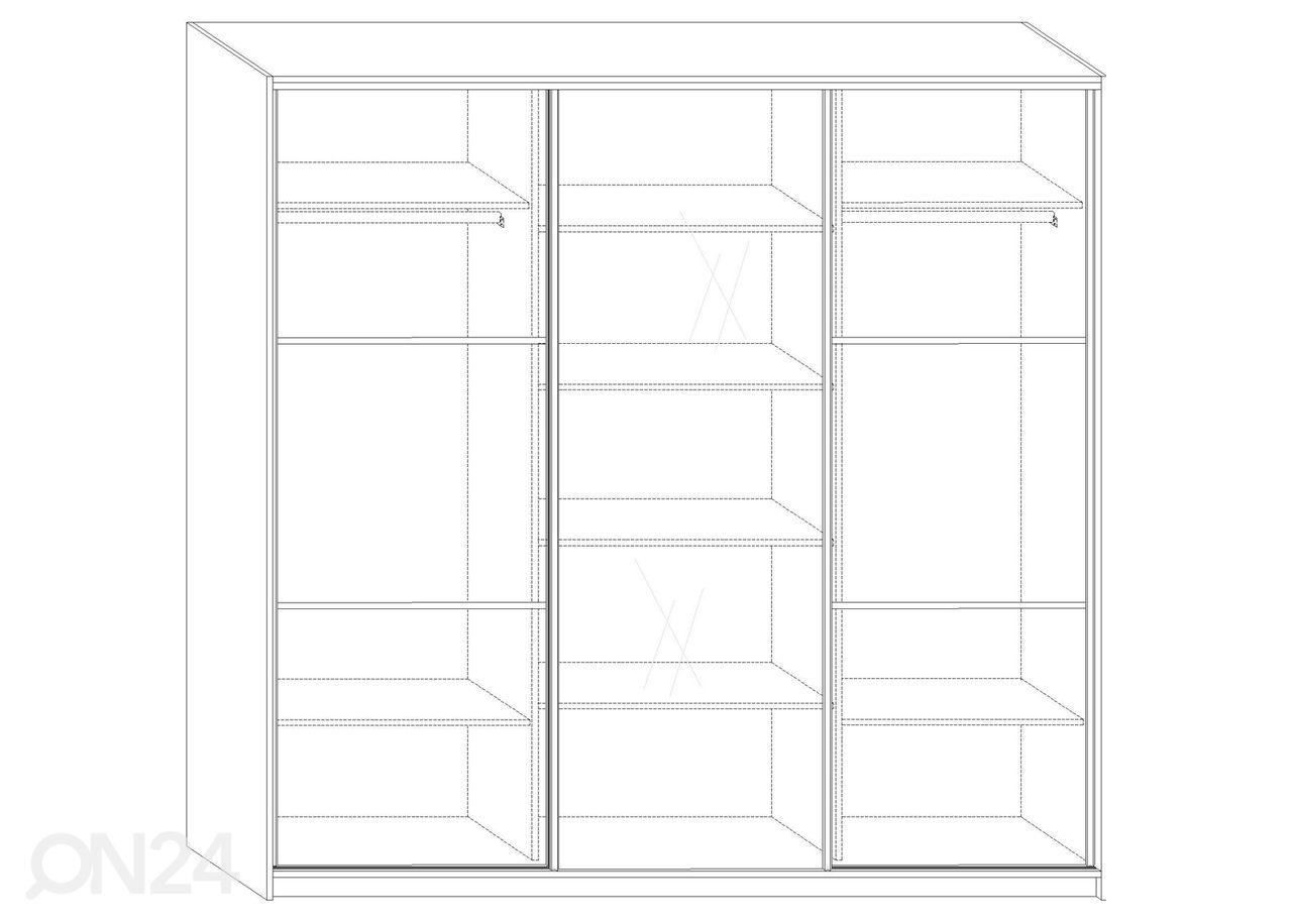 Lükandustega riidekapp Durrus II 220 cm suurendatud