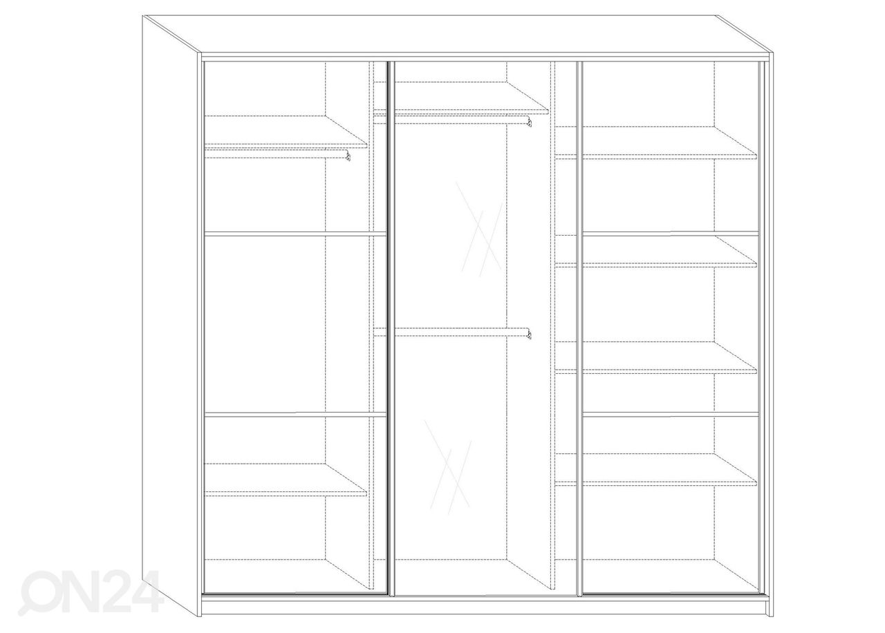 Lükandustega riidekapp Durrus II 220 cm suurendatud