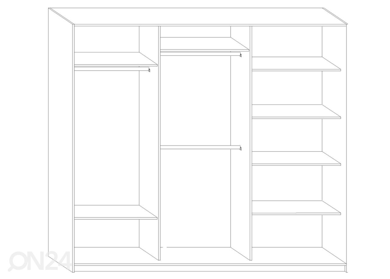 Lükandustega riidekapp Durrus II 240 cm suurendatud